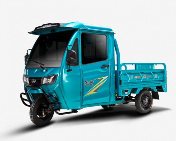 Трицикл грузовой GreenCamel Тендер D1500 (60V 1000W) кабина, понижающая 52 Ah Синий